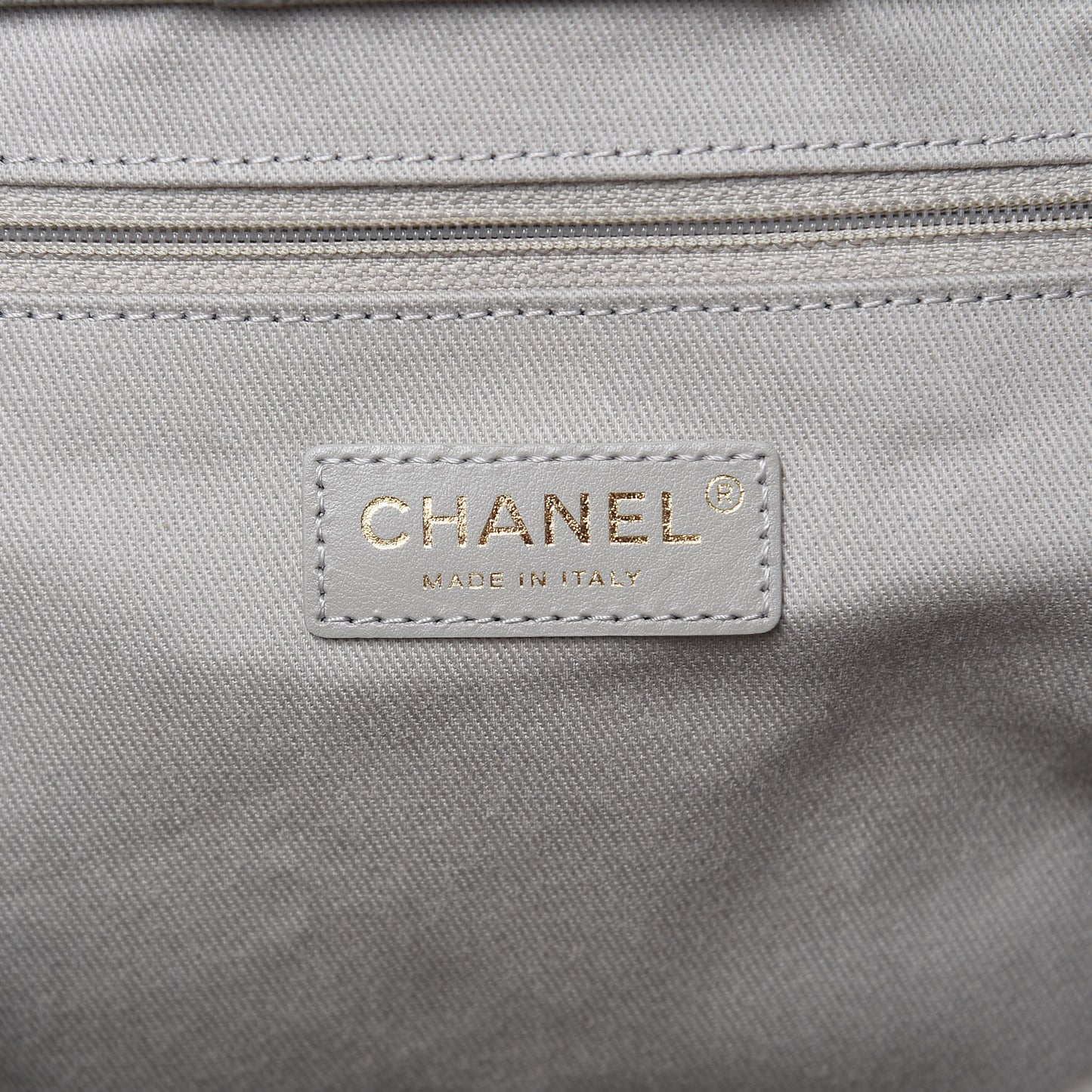Caviar Quilted Large Coco Handle Shopping Tote Grey