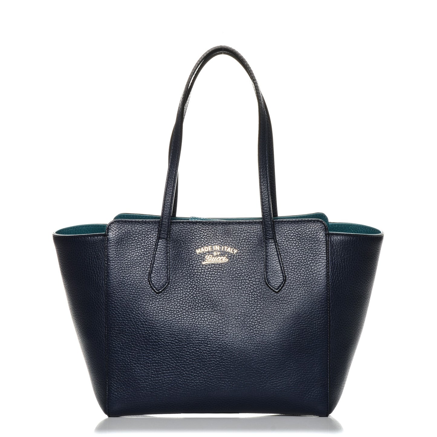 Dollar Calfskin Small Swing Tote Classic Marine Deep Cobalt