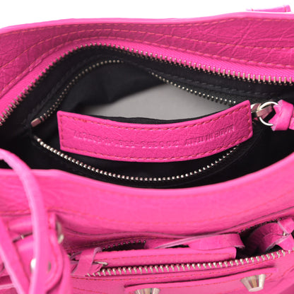 Balenciaga Agneau Classic Silver Hardware Mini City Fuchsia 7 of 11