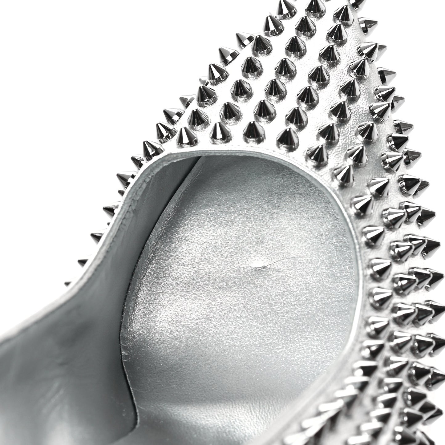 Metallic Nappa Condora Spikes 100 Pumps 40 Silver