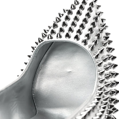 Christian Louboutin Metallic Nappa Condora Spikes 100 Pumps 40 Silver 7 of 7