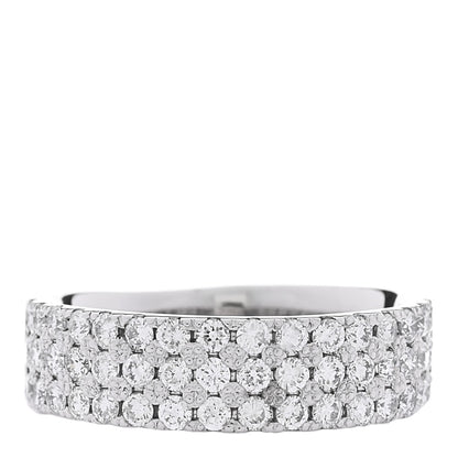 Parker & West by FASHIONPHILE 18K White Gold Diamond 1.00ctw Three Row Half Band Ring 54 7 1 of 5