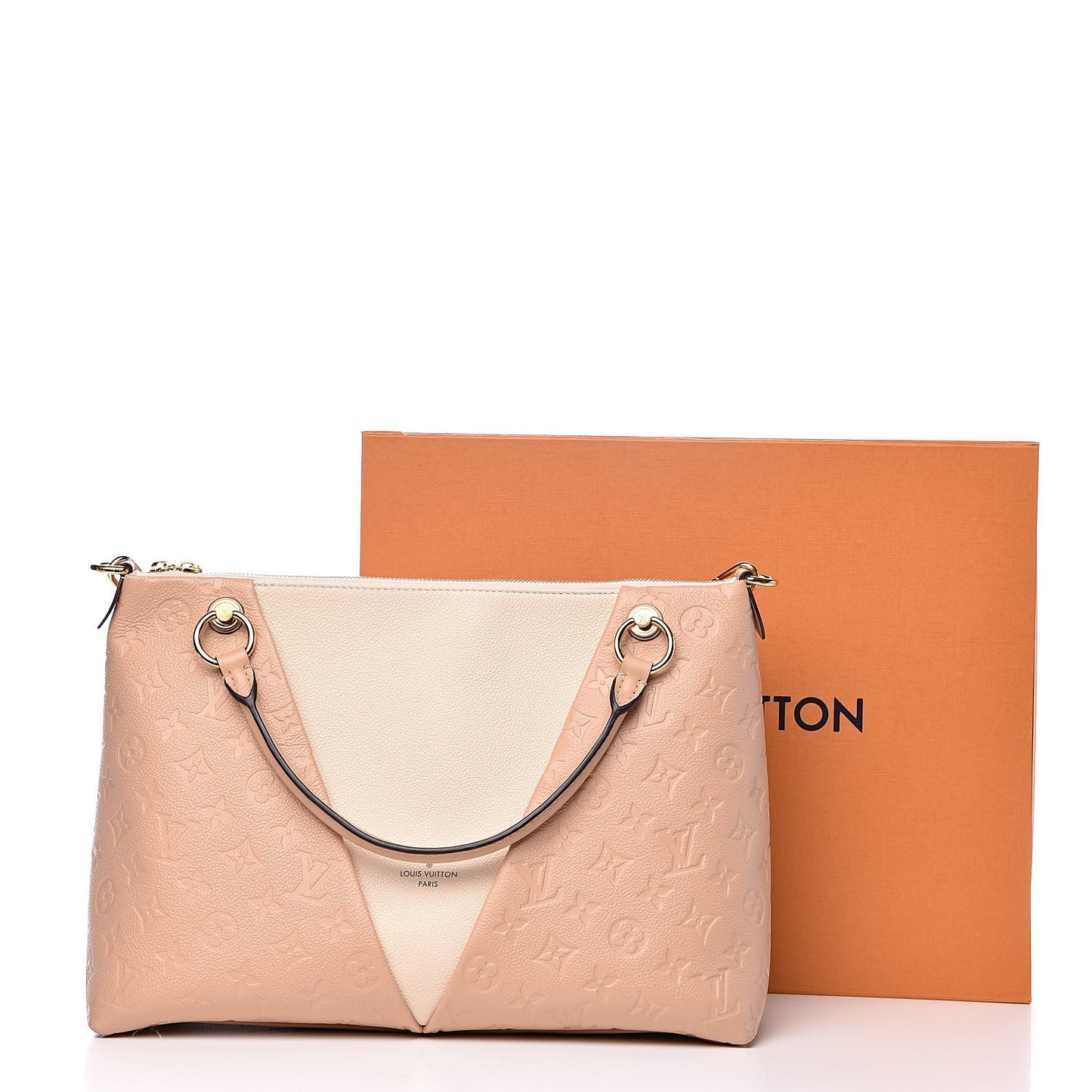 Empreinte V Tote MM Beige Rose Creme