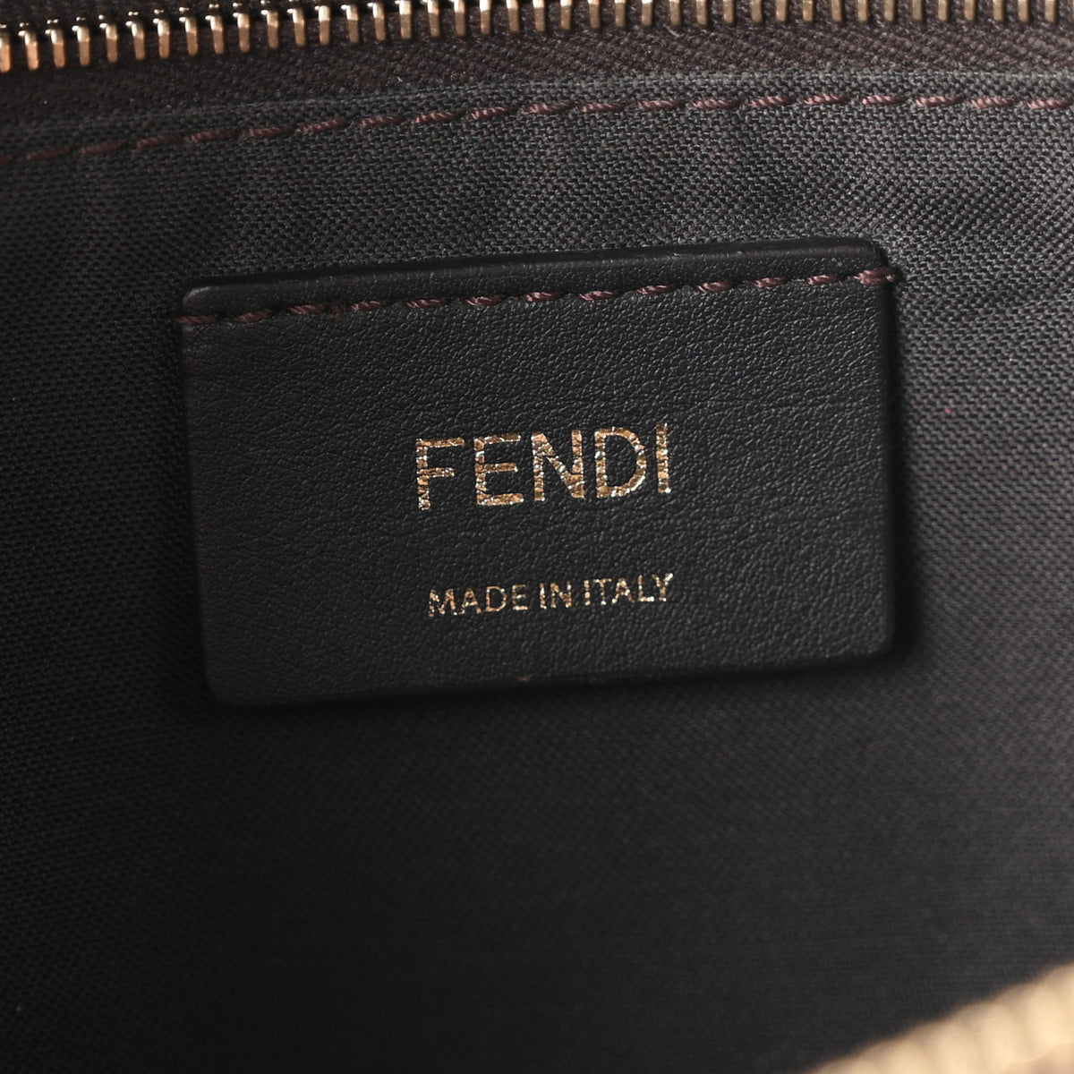 Fendi X FILA Glazed Fabric Vitello Century FF 1974 Mania Belt Bag Mogano Panna White 6 of 10