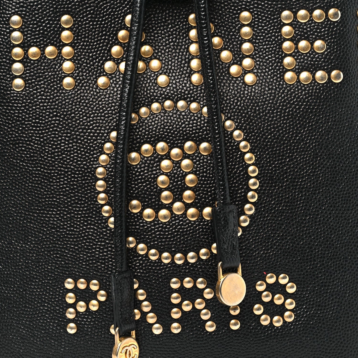Chanel Caviar Deauville Drawstring Bucket Bag Black 9 of 11