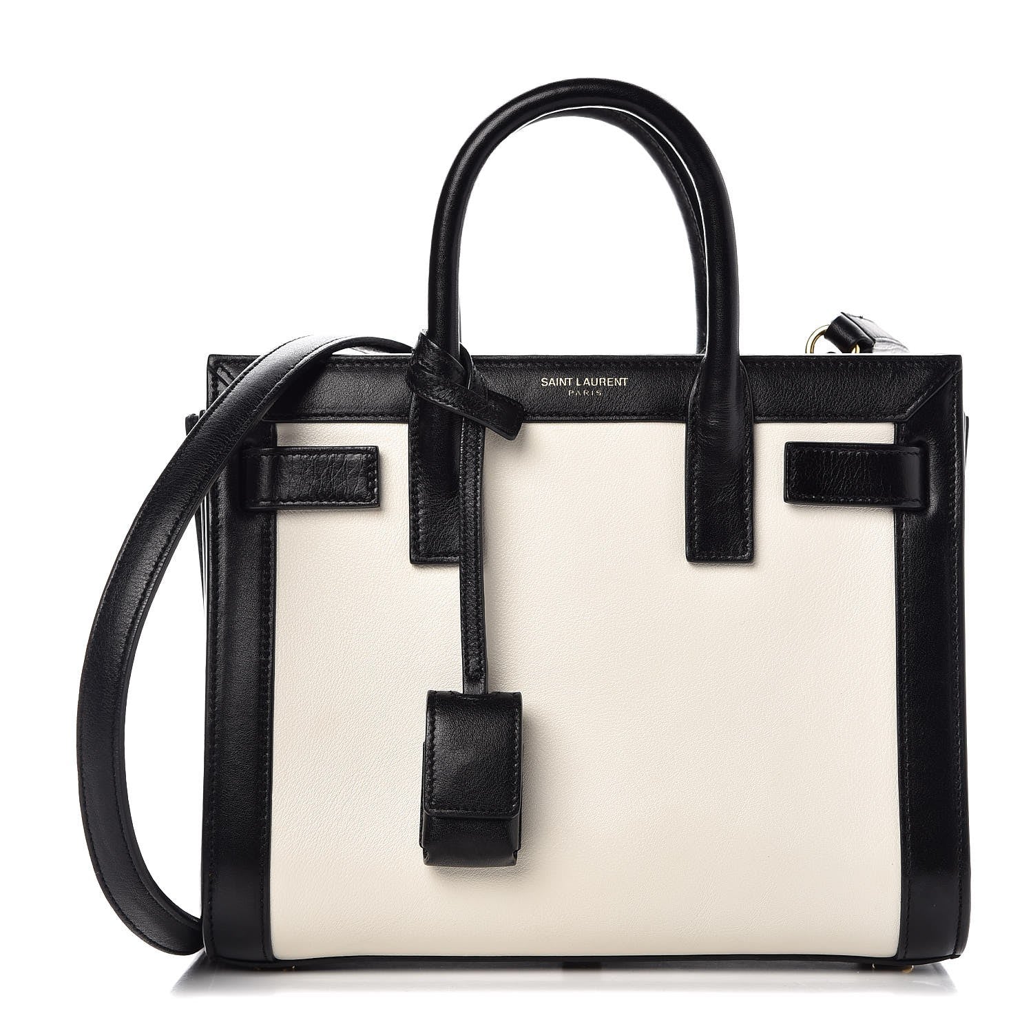 Saint Laurent Calfskin Bi-Color Nano Sac De Jour Porcellana Black 1 of 7