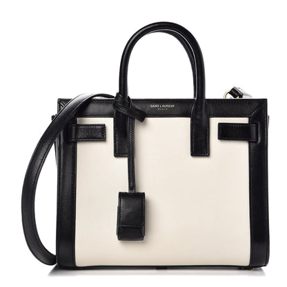 Saint Laurent Calfskin Bi-Color Nano Sac De Jour Porcellana Black 1 of 7