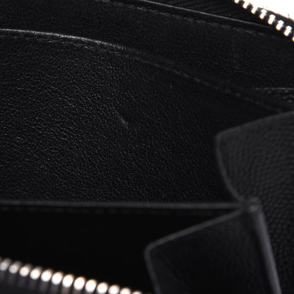 Saint Laurent Grain De Poudre Zip Around Card Holder Black 7 of 13