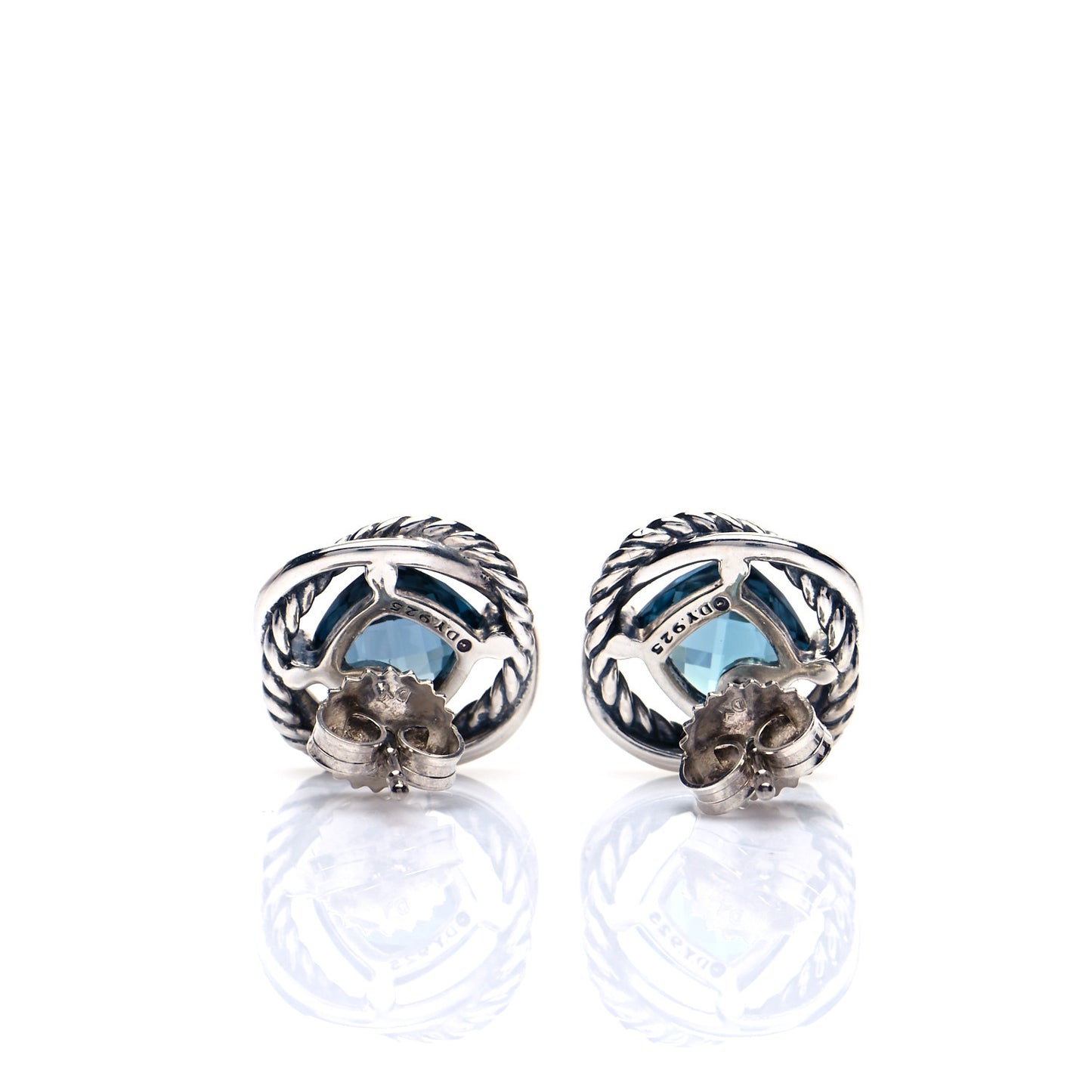 Sterling Silver Hampton Blue Topaz 7mm Infinity Earrings