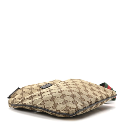 Gucci Monogram Web Small Flat Messenger Bag Brown 4 of 10