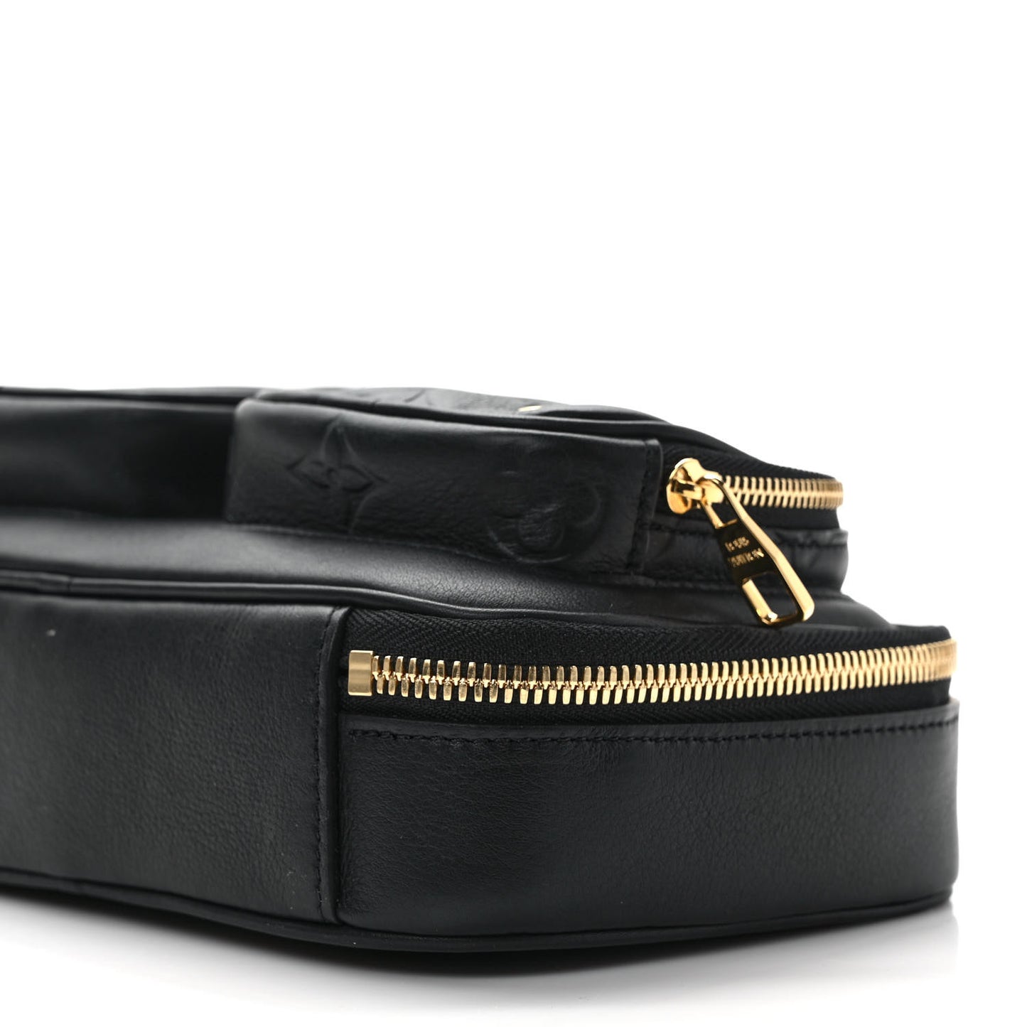 Calfskin Monogram Embossed Utility Crossbody Black