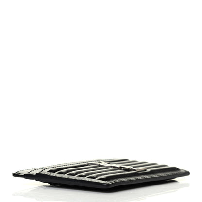 Saint Laurent Ribbed Calfskin Opium Monogram Credit Card Case Black 4 of 8