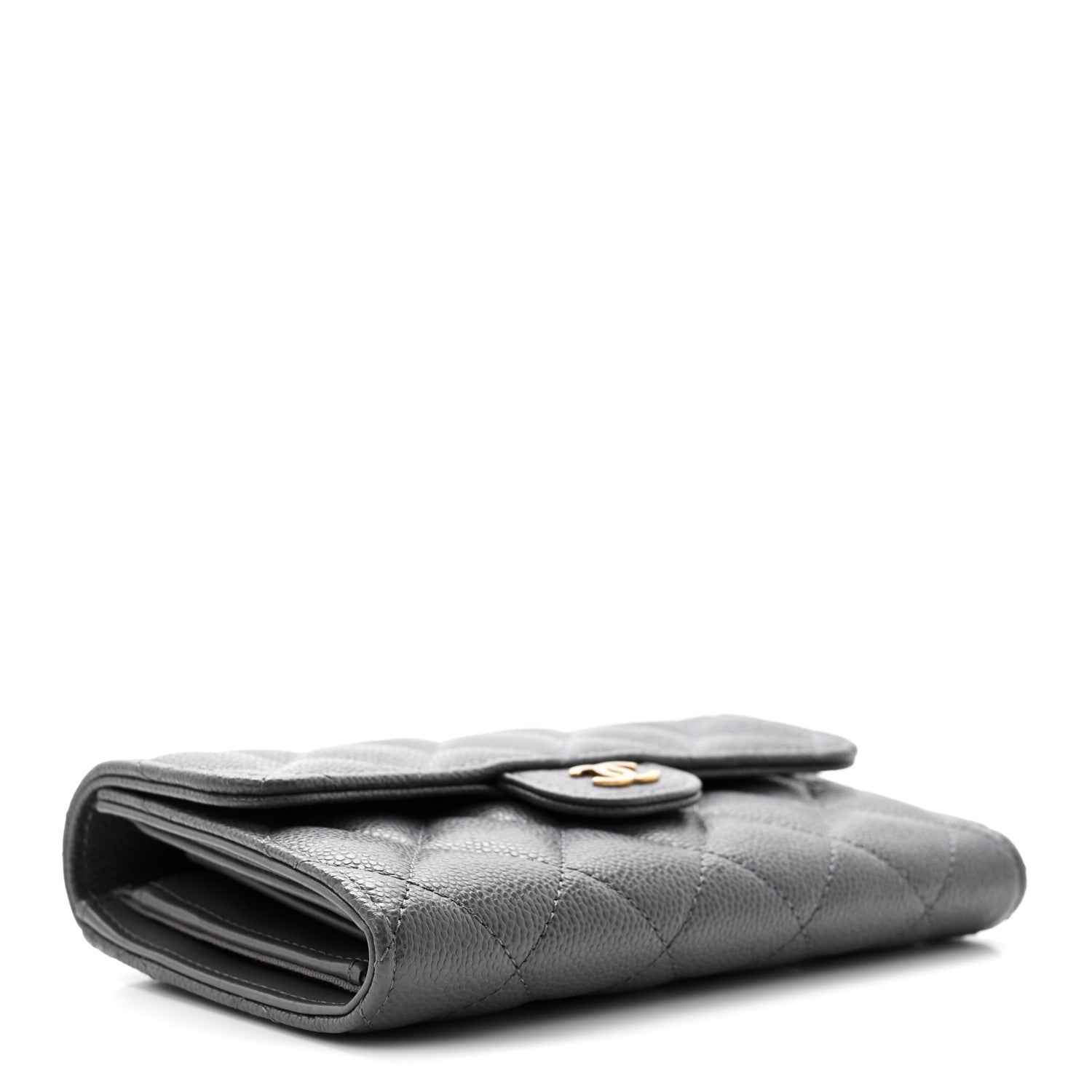 Chanel Caviar Quilted Medium Flap Wallet Grey 4 of 8