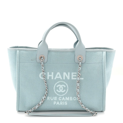 Chanel Mixed Fibers Small Deauville Tote Light Blue 1 of 11