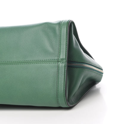 Alexander McQueen Pebbled Calfskin Large Skull Padlock Zip Around Tote Emerald 10 of 11