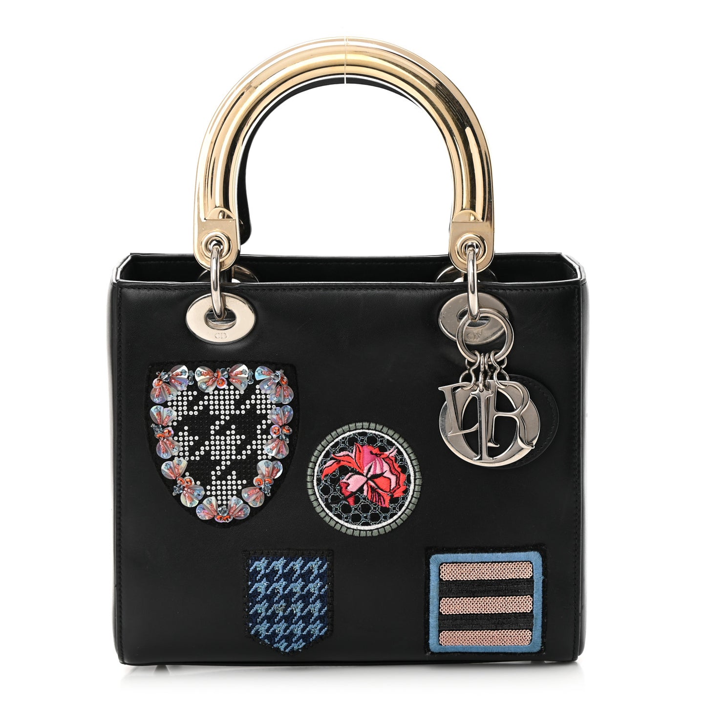 Smooth Calfskin Medium Lucky Badges Lady Dior Black