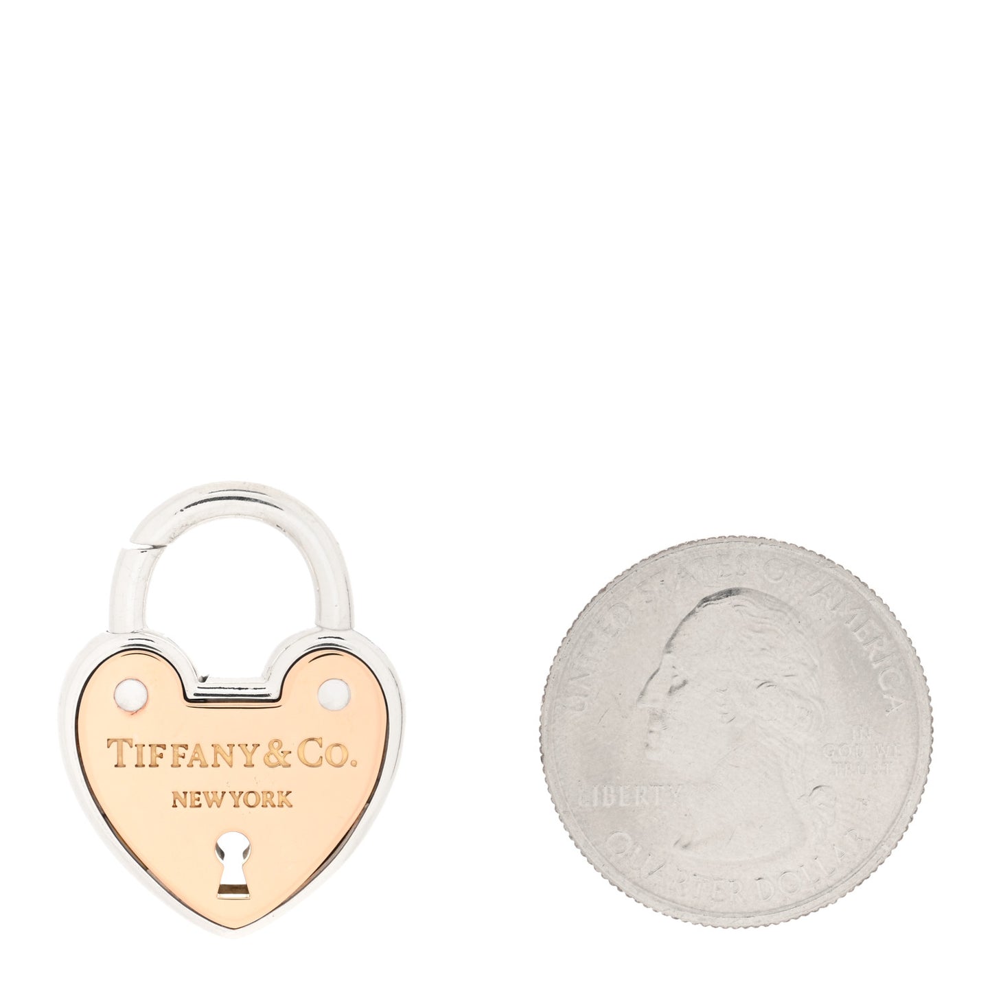 18K Rose Gold Sterling Silver Lock Heart Charm
