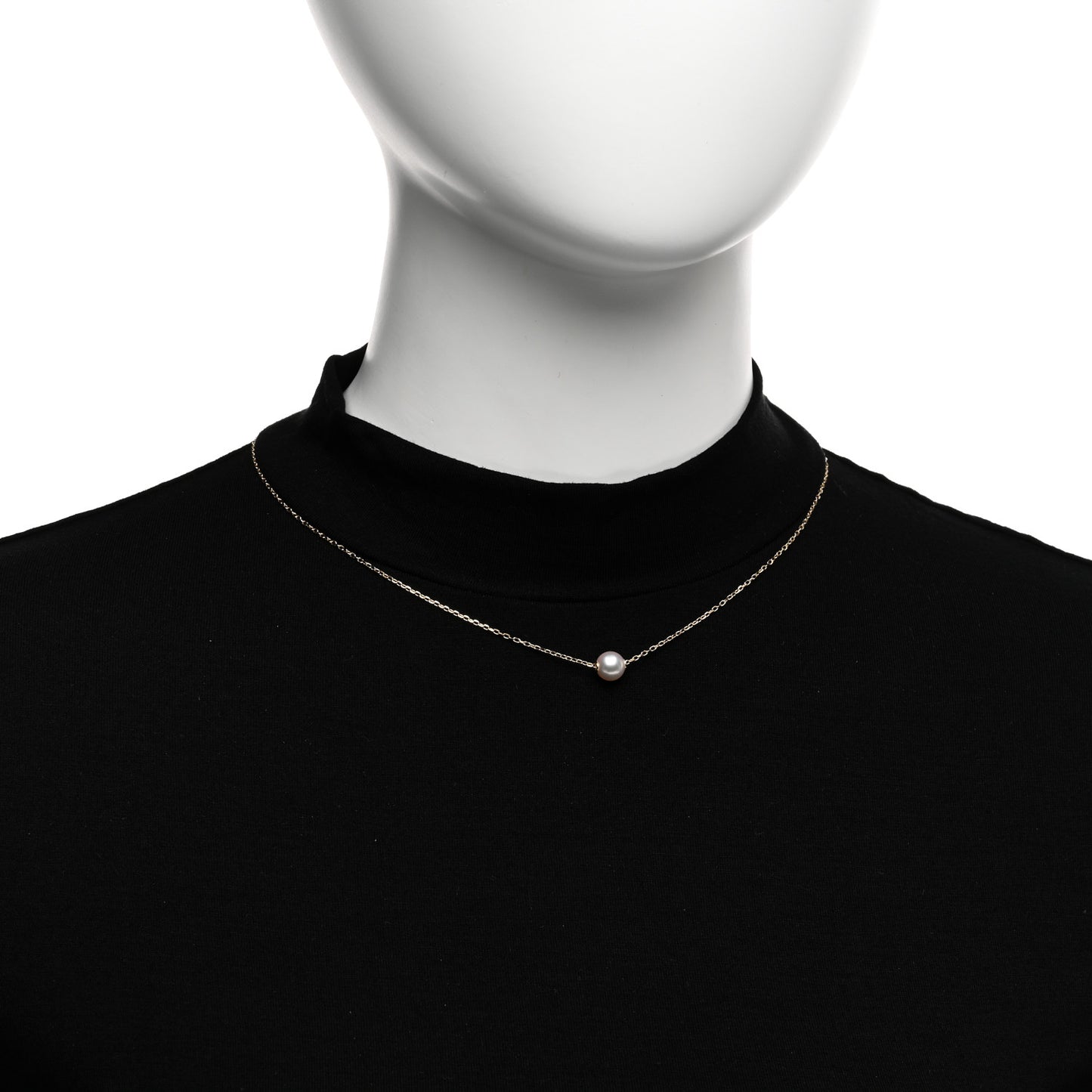 18K Yellow Gold Akoya Pearl 7-7.5mm Single Pendant Necklace