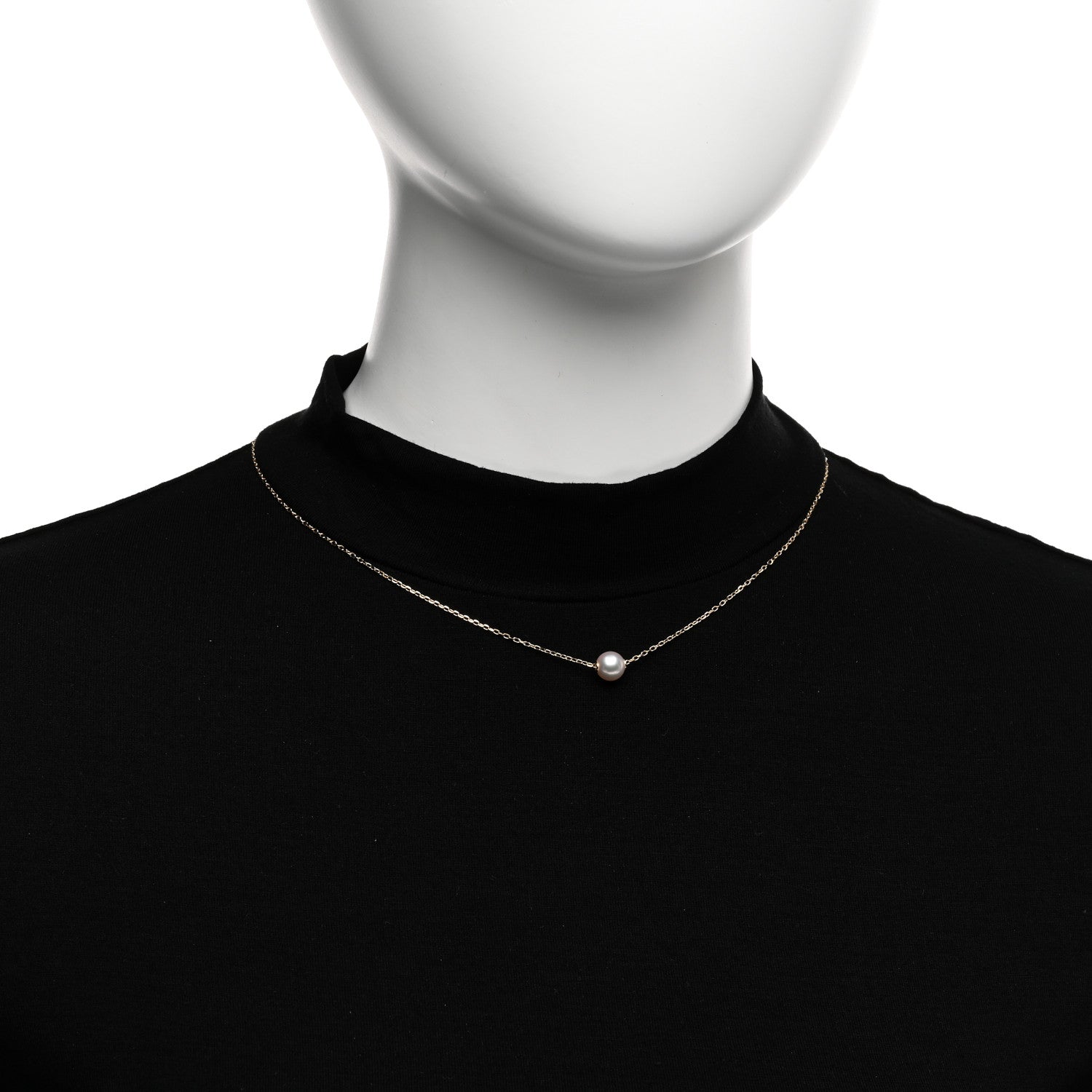 Mikimoto 18K Yellow Gold Akoya Pearl 7-7.5mm Single Pendant Necklace 2 of 5