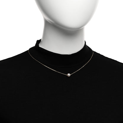 Mikimoto 18K Yellow Gold Akoya Pearl 7-7.5mm Single Pendant Necklace 2 of 5