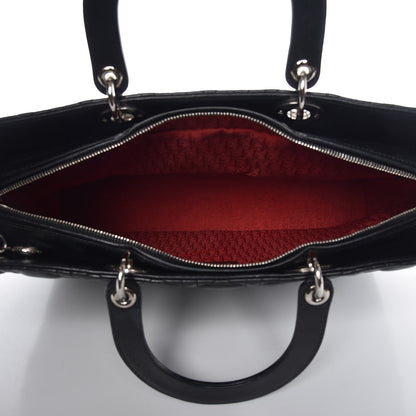 Christian Dior Lambskin Cannage Large Lady Dior Black 7 of 12