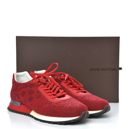 Louis Vuitton Calfskin Damier Run Away Sneakers 8 Red 9 of 9
