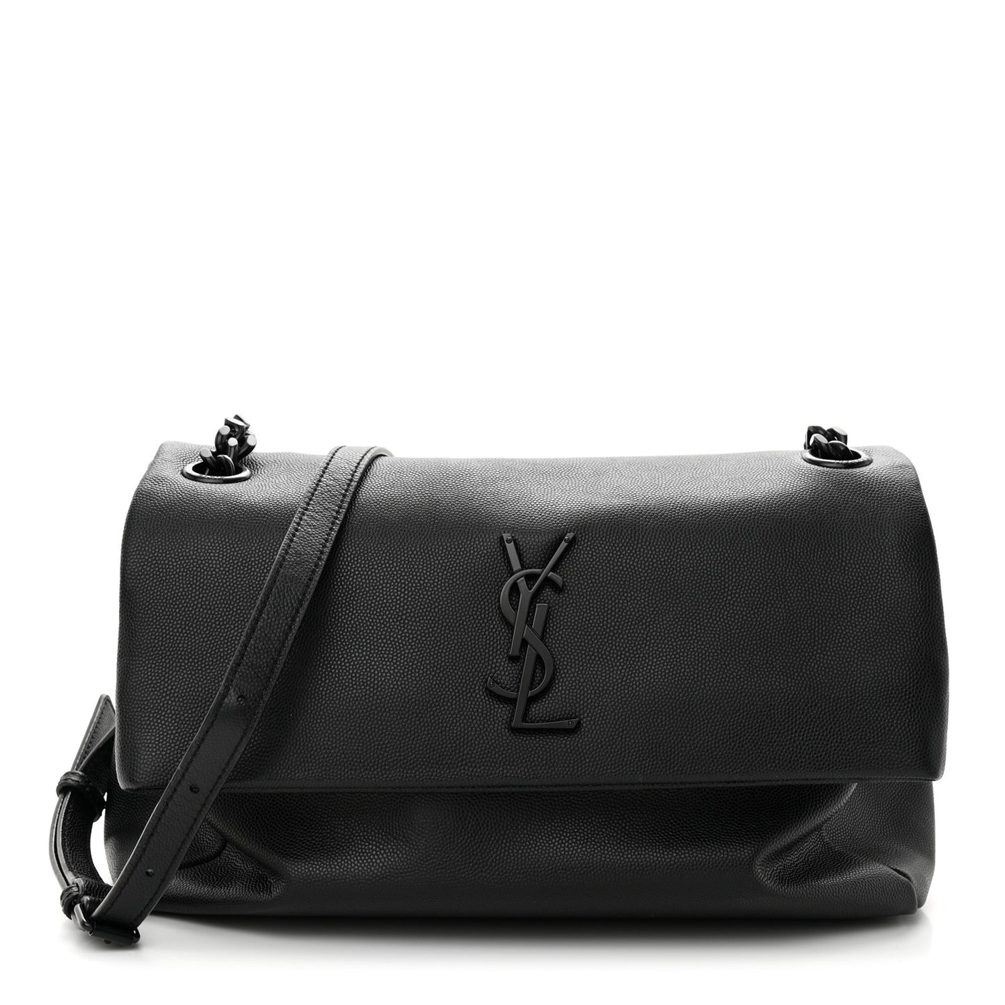 Grain De Poudre Medium West Hollywood Monogram Fold-Over Black