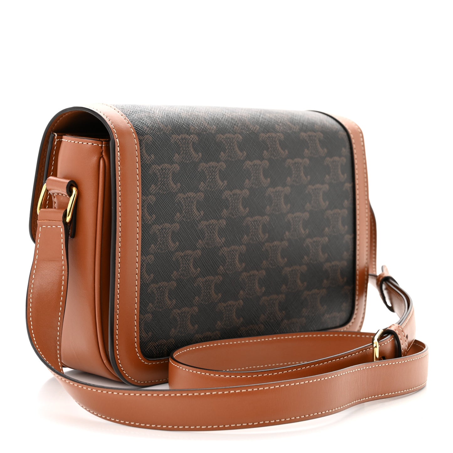 Calfskin Triomphe Canvas Teen Triomphe Bag Tan