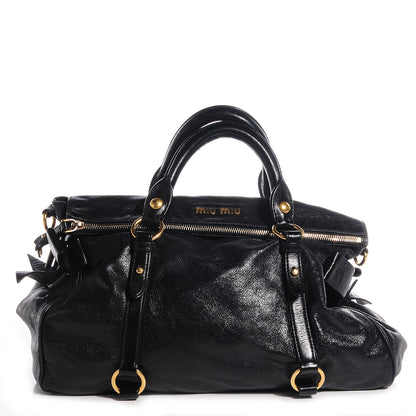 Miu Miu Vitello Lux Large Bow Bag Nero Black 1 of 9