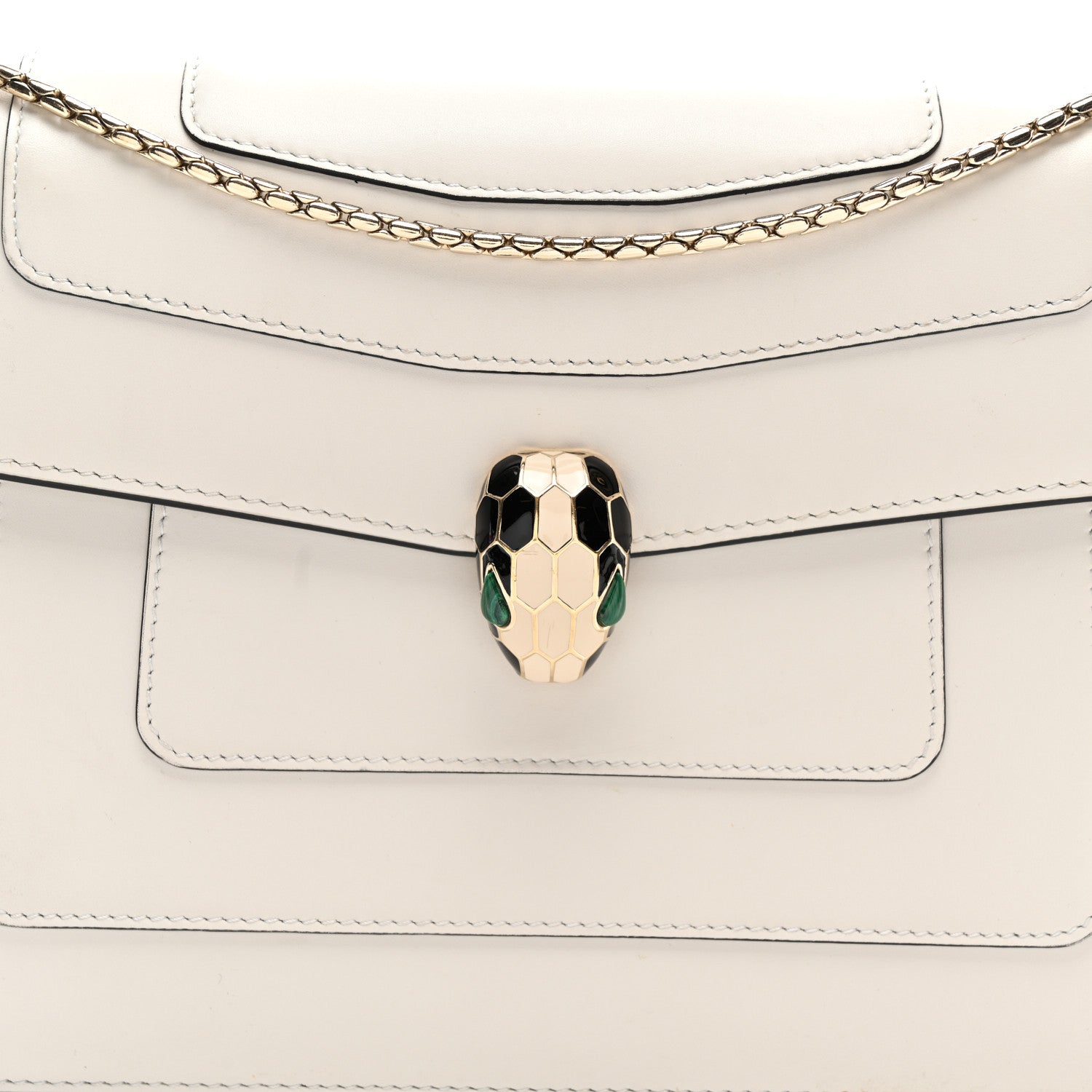 Bulgari Calfskin Serpenti Forever Crossbody Bag White Agate 9 of 12