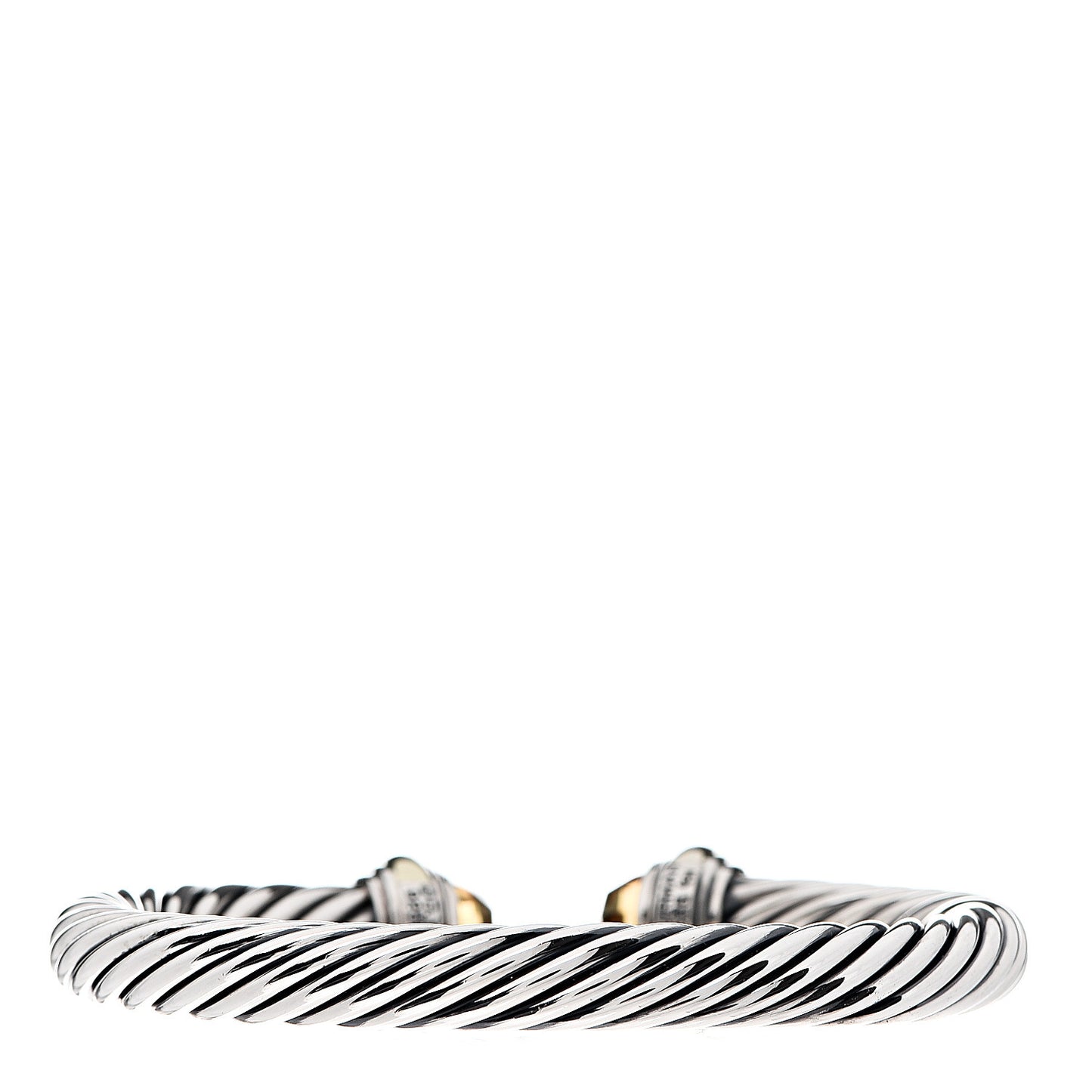 Sterling Silver 14K Yellow Gold Citrine 7mm Cable Classics Bracelet