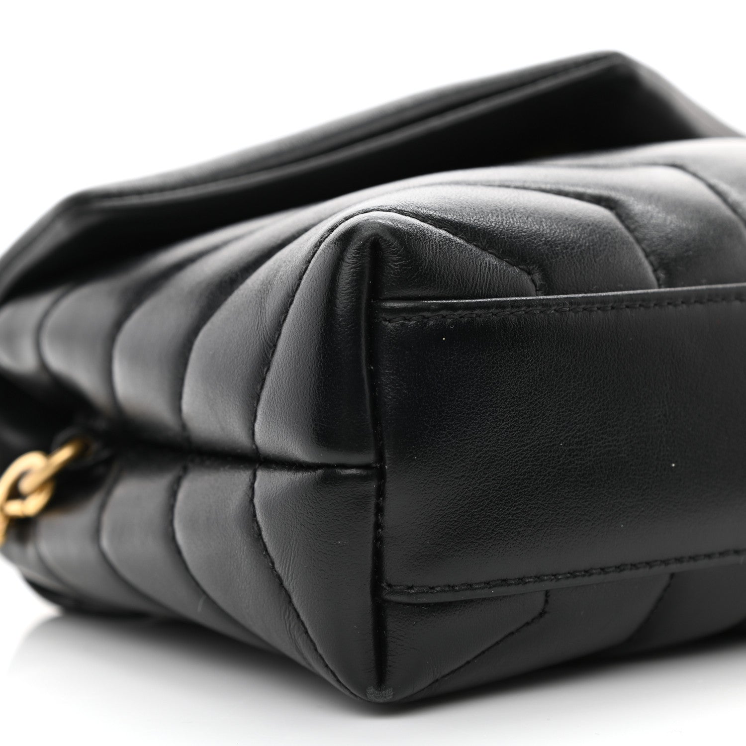 Saint Laurent Calfskin Y Quilted Monogram Toy Loulou Crossbody Bag Black 9 of 11