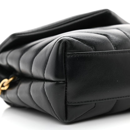 Saint Laurent Calfskin Y Quilted Monogram Toy Loulou Crossbody Bag Black 9 of 11