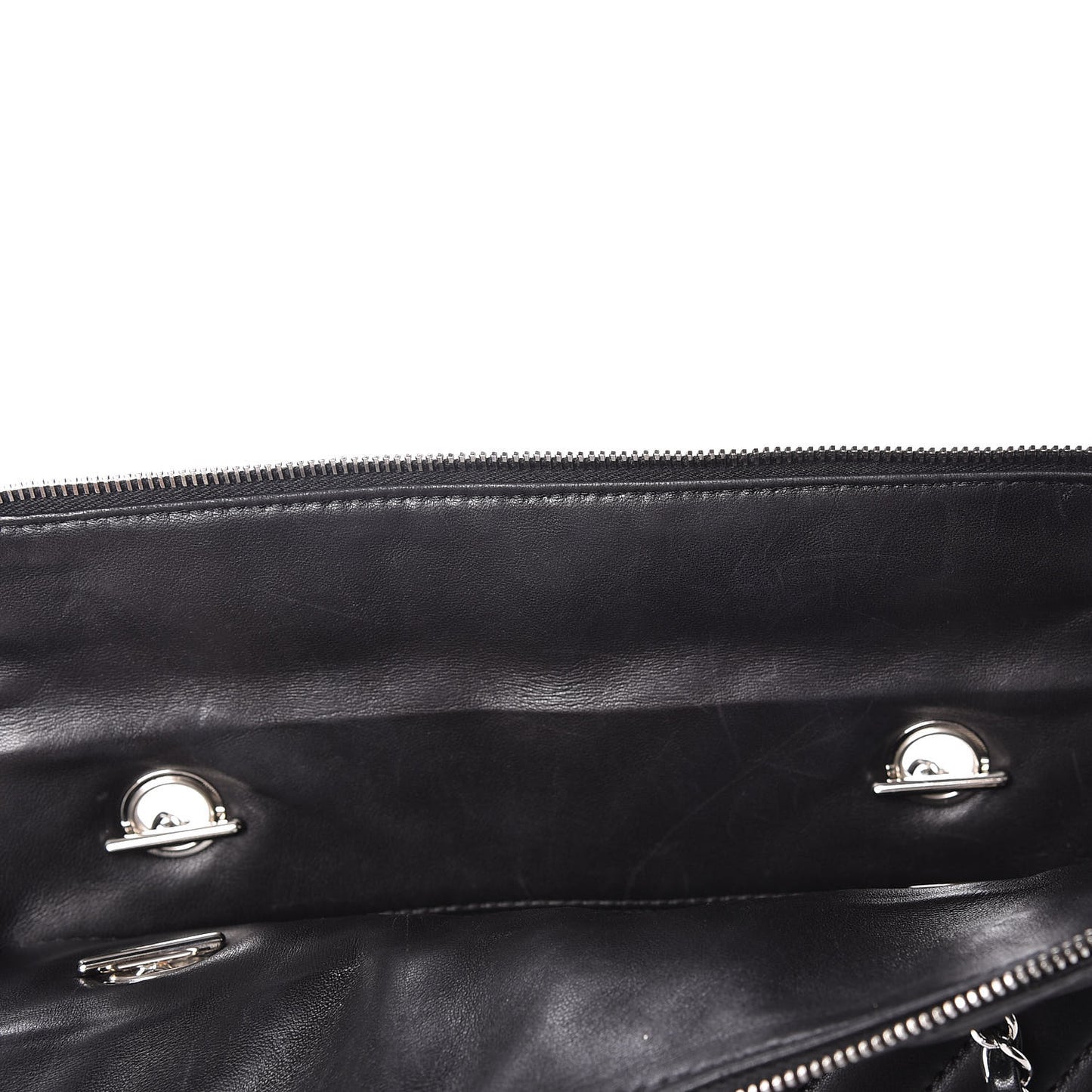 Lambskin Surpique Chevron Quilted Tote Black