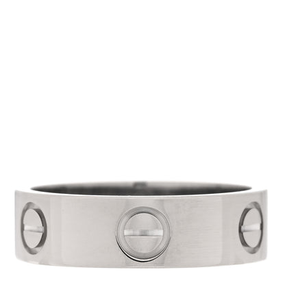 Cartier 18K White Gold 5.5mm LOVE Ring 53 6.5 1 of 4