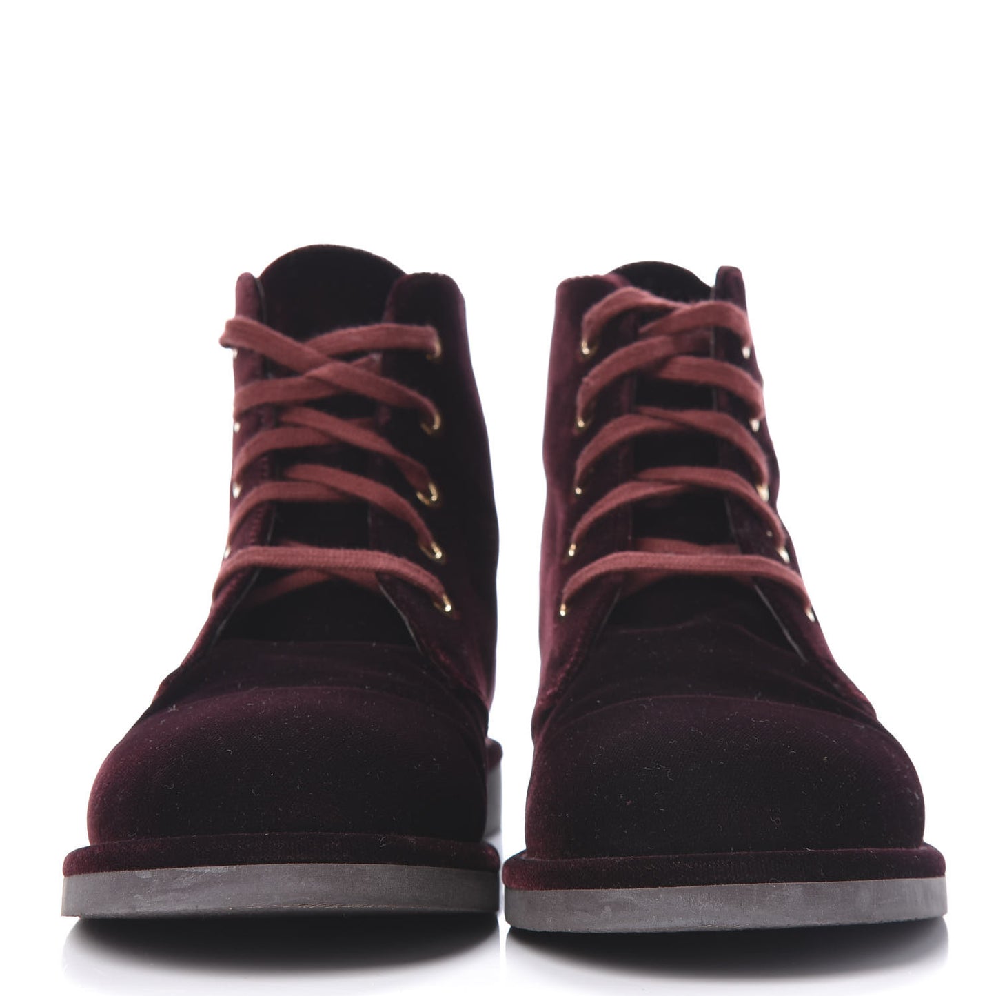 Velvet CC Lace Up Boots 36.5 Burgundy