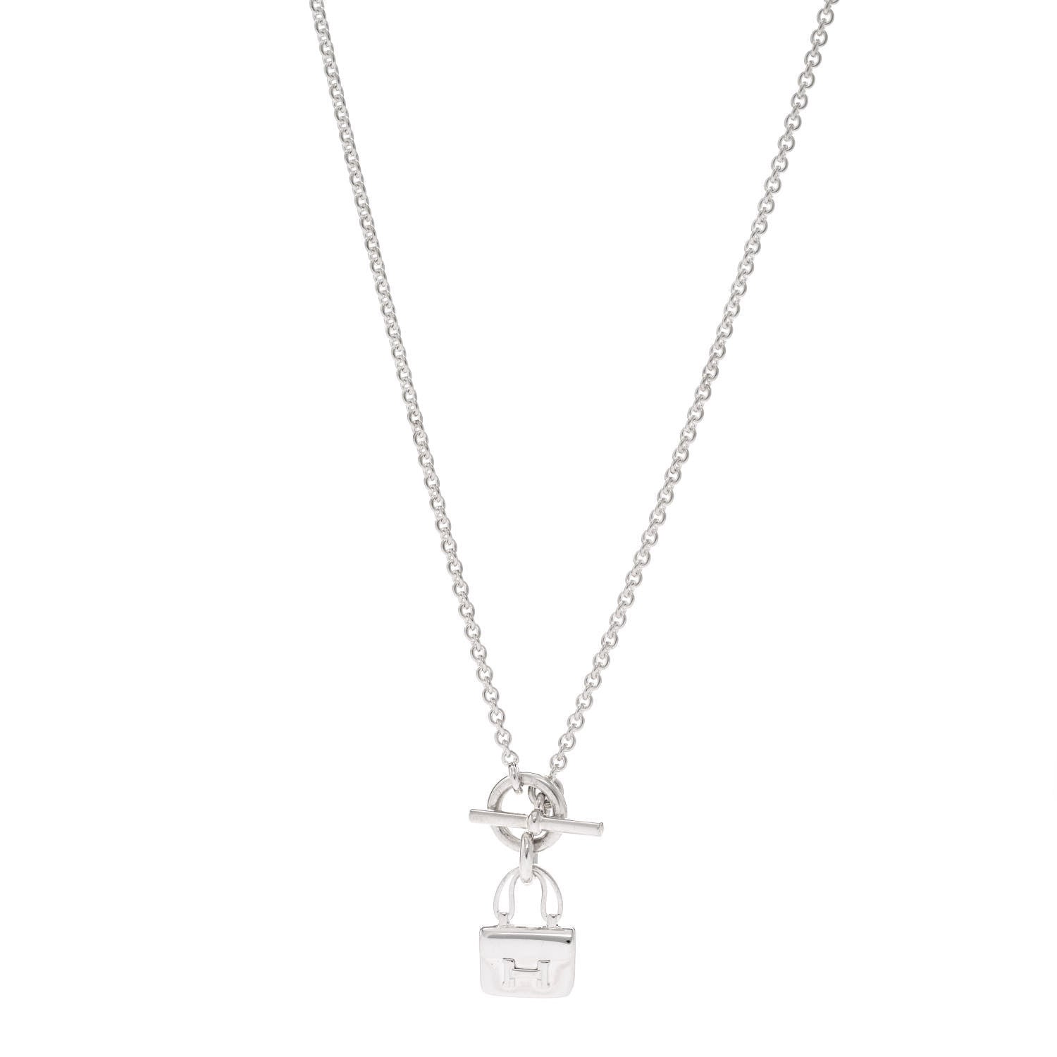 Hermes Sterling Silver Constance Amulettes Pendant Necklace 1 of 6
