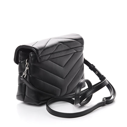 Saint Laurent Calfskin Y Quilted Monogram Toy Loulou Crossbody Bag Black 2 of 7