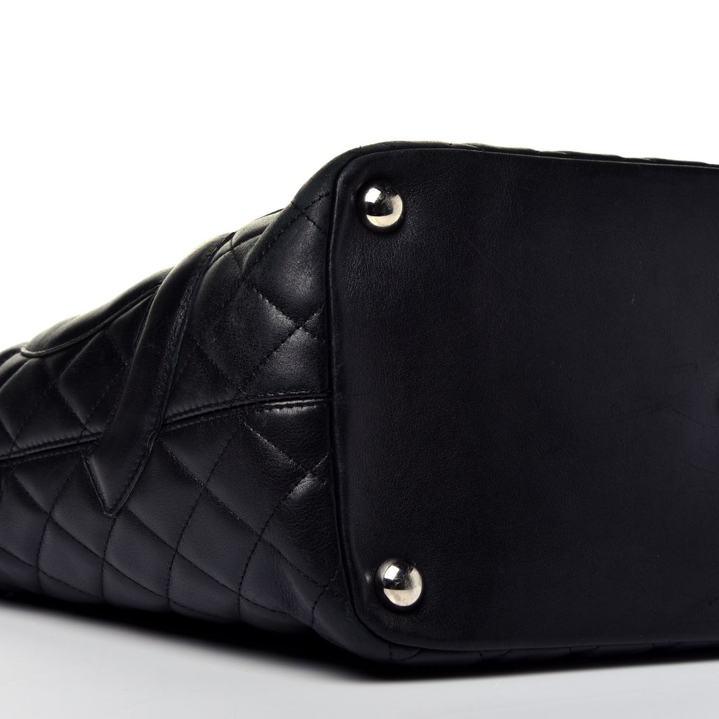 Calfskin Quilted Large Cambon Tote Black