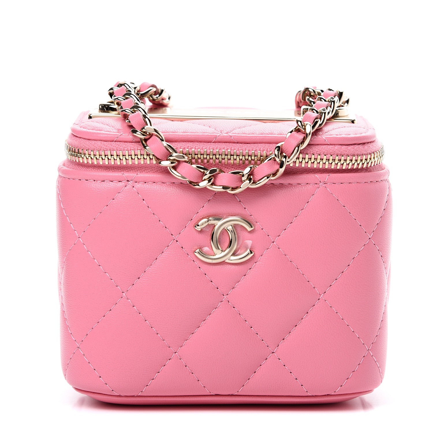 Chanel Lambskin Quilted Mini Vanity Case With Chain Pale Pink 1 of 9