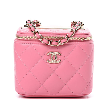 Chanel Lambskin Quilted Mini Vanity Case With Chain Pale Pink 1 of 9