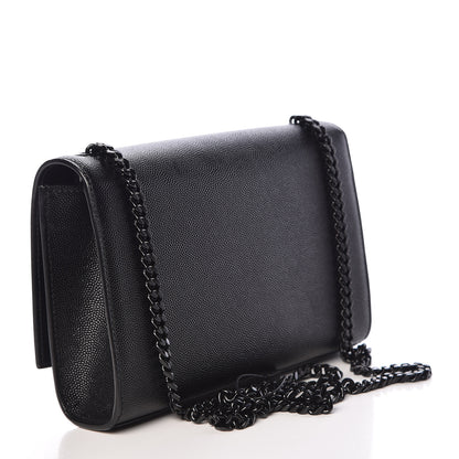 Saint Laurent Grain De Poudre Small Monogram Kate Satchel Black 3 of 9