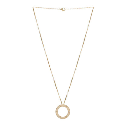Cartier 18K Yellow Gold 3 Diamonds LOVE Pendant Necklace 3 of 5