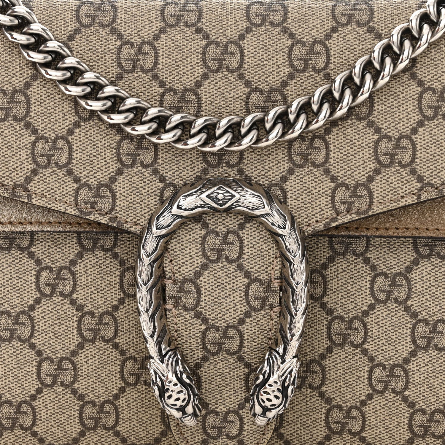 Gucci GG Supreme Monogram Small Dionysus Shoulder Bag Taupe 9 of 14