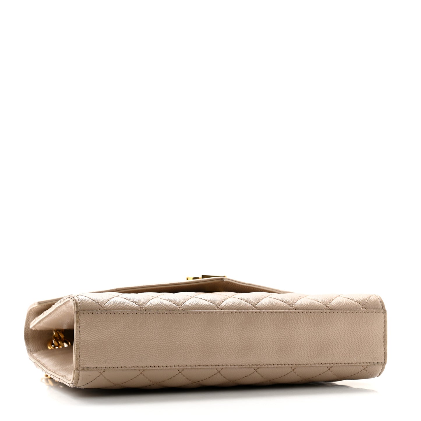 Grain De Poudre Textured Mixed Matelasse Medium Triquilt Monogram Satchel Dark Beige
