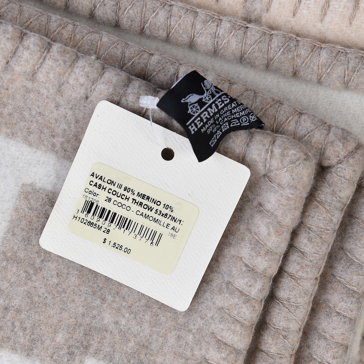 Hermes Wool Cashmere Avalon III Blanket Coco Camomille 4 of 4