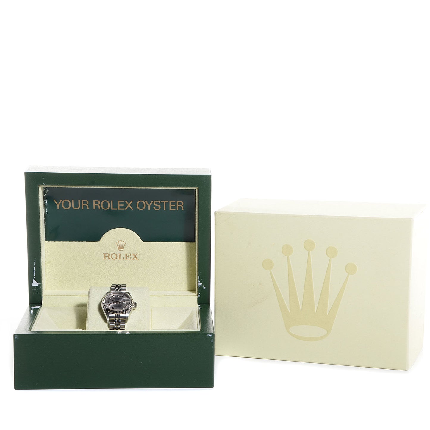 Stainless Steel 18K White Gold 26mm Oyster Perpetual Datejust Watch Silver Roman 179174