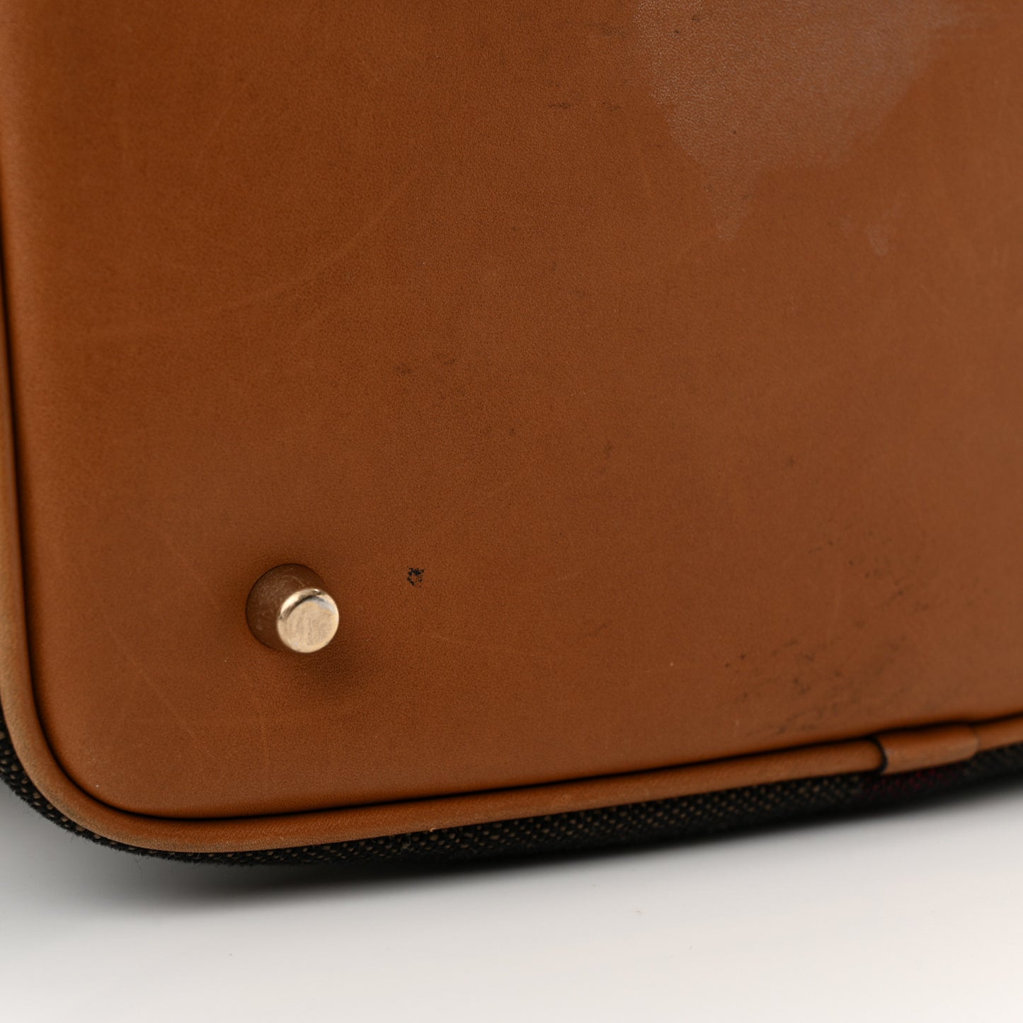 Grainy Calfskin Canvas Mega Check Medium Ashby Tassel Hobo Saddle Brown