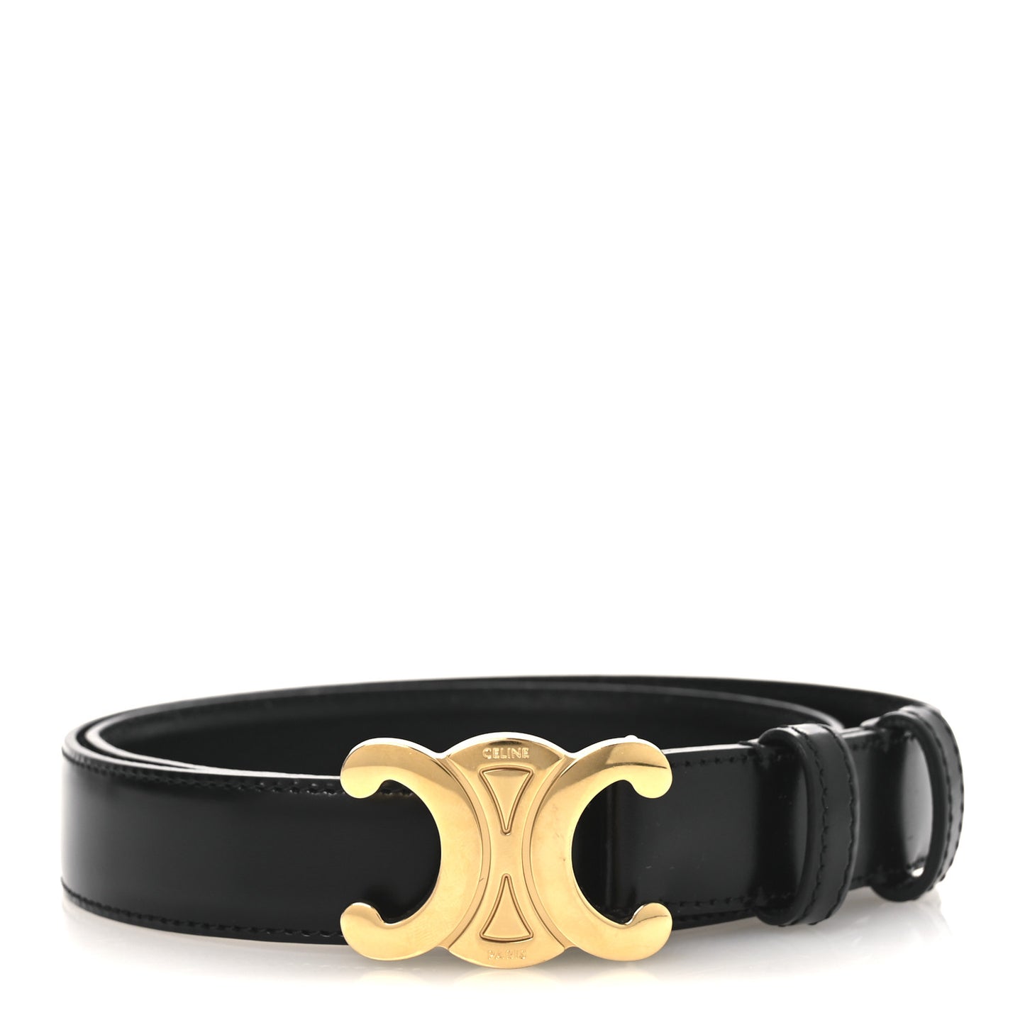 Box Calfskin Medium 25mm Triomphe Belt 75 30 Black