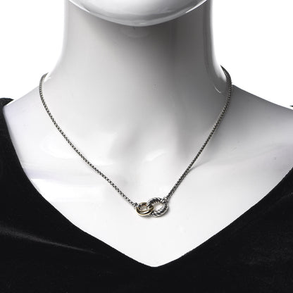 David Yurman Sterling Silver 18K Yellow Gold Belmont Pendant Necklace 2 of 6